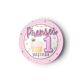 PartiBulutu 1 Yaş Pembe 8'li Karton Tabak