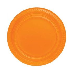 PartiBulutu 22 cm 25'li Turuncu Plastik Tabak