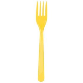 PartiBulutu 25'li Sarı Plastik Çatal