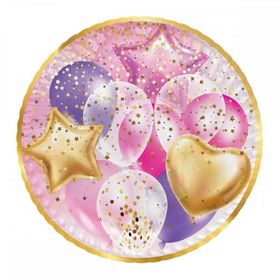 PartiBulutu 8'li Pembe Karton Tabak