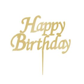 PartiBulutu Happy Birthday Yazılı Aynalı Altın Pleksi