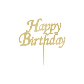 PartiBulutu Happy Birthday Yazılı Aynalı Altın Pleksi