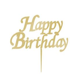 PartiBulutu Happy Birthday Yazılı Aynalı Altın Pleksi