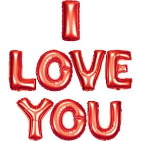 PartiBulutu I Love You Kırmızı Folyo Balon Set