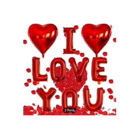 PartiBulutu I Love You Kırmızı Folyo Balon Set