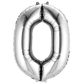 Partici 0 Rakam Folyo Gümüş 100 cm Balon