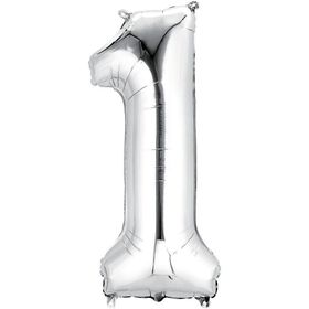 Partici 1 Rakam Gümüş 100 cm Balon