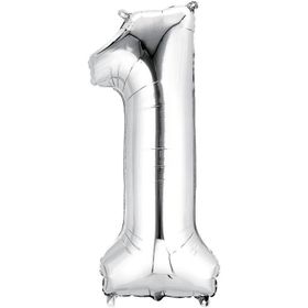 Partici 1 Rakam Gümüş 100 cm Balon