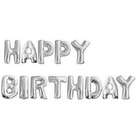 Partici Happy Birthday Gümüş Harf Folyo Balon