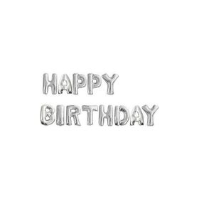 Partici Happy Birthday Gümüş Harf Folyo Balon