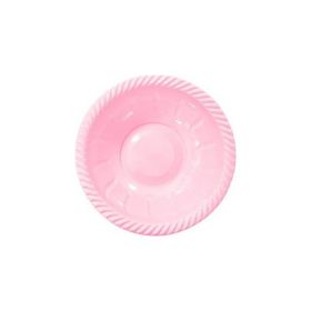 Partici Pembe Plastik Yuvarlak Kase