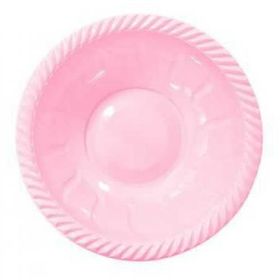 Partici Pembe Plastik Yuvarlak Kase