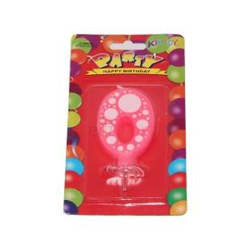 Partici Pembe Puantiyeli 0 Rakam Mum