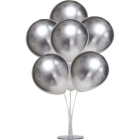 Partifabrik Balon Standı Gümüş Krom Balon Demeti