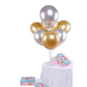 Partifabrik Balon Standı Gümüş Krom Balon Demeti