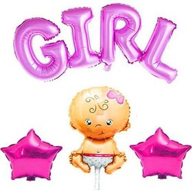Partifabrik Girl Hastane Odası Pembe Folyo 4'lü Süs Balon