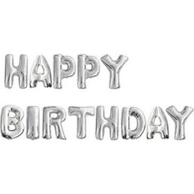 Partifabrik Happy Birthday Gümüş Harf Folyo Set Balon