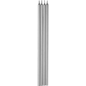 Partifabrik PF0473 Uzun Gümüş 20 cm 6 Adet Pasta Mumu