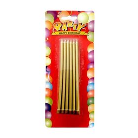 Partifabrik PF0473 Uzun Gümüş 20 cm 6 Adet Pasta Mumu