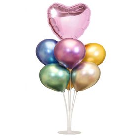 Partifabrik Standlı Kalp Folyo Balonlu Krom Balon Demeti