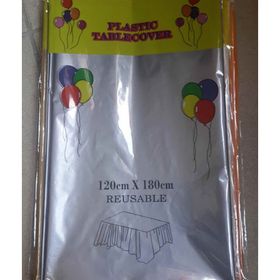PartiKonseptleri Gümüş Rengi Plastik Masa Örtüsü