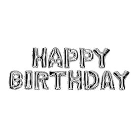 Partipan Happy Birthday 40 cm Gümüş Yazılı Harf Folyo Balon