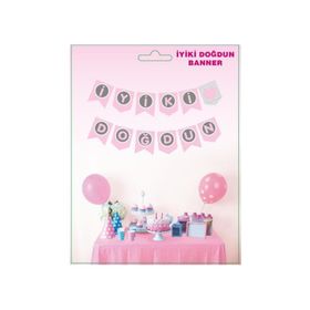 Partipan İyi Ki Doğdun Banner Pembe