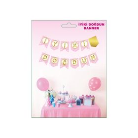 Partipan İyi Ki Doğdun Banner Pembe