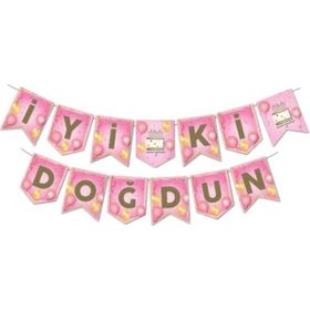Partipan İyi Ki Doğdun Banner Pembe