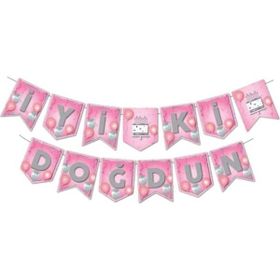 Partipan İyi Ki Doğdun Banner Pembe