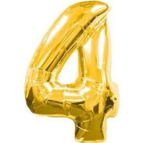 Partistok 4 Rakamlı Altın Renk Folyo Balon