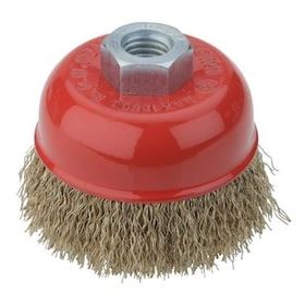 Partner PT02029 75 mm Sarı Dalgalı Telli M14 Vidalı Çanak Fırça