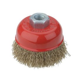 Partner PT02029 75 mm Sarı Dalgalı Telli M14 Vidalı Çanak Fırça