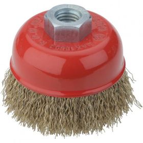 Partner PT02033 100 mm Sarı Dalgalı Telli M14 Vidalı Çanak Fırça
