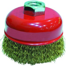 Partner PT02035 125 mm Sarı Dalgalı Telli M14 Vidalı Çanak Fırça