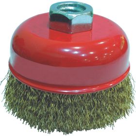 Partner PT02035 125 mm Sarı Dalgalı Telli M14 Vidalı Çanak Fırça