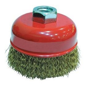 Partner PT02035 125 mm Sarı Dalgalı Telli M14 Vidalı Çanak Fırça