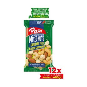 Paşa Kuruyemiş 40 gr Çiğ Karışık Naturel Kuruyemiş (12 adet)