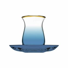 Paşabahçe 12 Parça Marble Yaldızlı Çay Seti