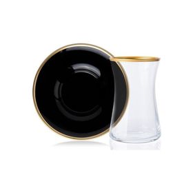Paşabahçe 12 Parça Marble Yaldızlı Çay Seti