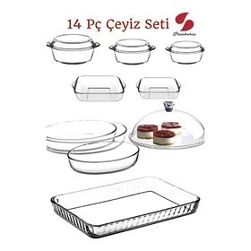 Paşabahçe 14 Parça Borcam Çeyiz Tepsi Tencere Seti Süper Set