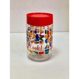 Paşabahçe 185166 Desenli Cam Kırmızı Kapaklı 660 cc Kavanoz