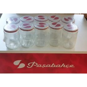 Paşabahçe 185166 Desenli Cam Kırmızı Kapaklı 660 cc Kavanoz