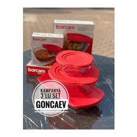 Paşabahçe 3’lü Kırmızı Kapaklı Borcam