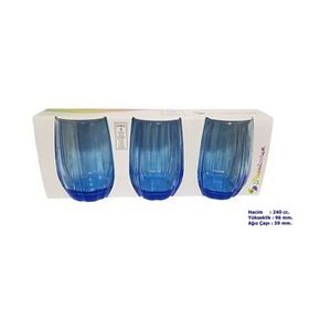 Paşabahçe 420302 Mavi Linka 240 ml 3 lü Su Bardağı