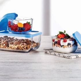 Paşabahçe 42230 6'lı Plastık Kapaklı Cam Saklama Kabı