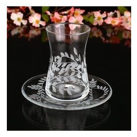 Paşabahçe 42361 Kırmızı Yaldız 6 Adet Çay Bardağı