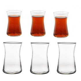 Paşabahçe 42361 Kırmızı Yaldız 6 Adet Çay Bardağı