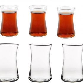 Paşabahçe 42361 Kırmızı Yaldız 6 Adet Çay Bardağı