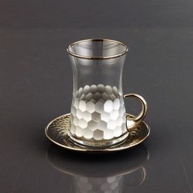 Paşabahçe 42361 Kulplu 6 Kişilik Çelik Tabaklı Çay Takımı